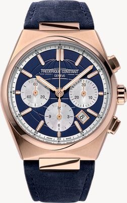 Frederique Constant Highlife Chronograph Automatic (41mm) Blue Dial / Blue Leather Strap FC-391NS4NH4