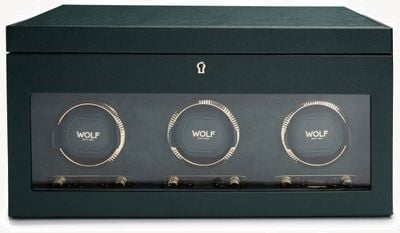WOLF British Racing Triple Watch Winder With Storage 792341