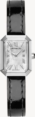 Herbelin Octogône Quartz (20.4mm) Mother-of-Pearl Dial / Black Leather Strap 17446AP101