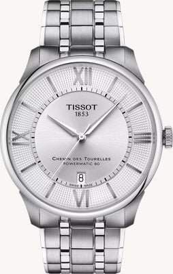 Tissot Chemin Des Tourelles (42mm) Silver Sunray Dial / Stainless Steel Bracelet T1394071103800