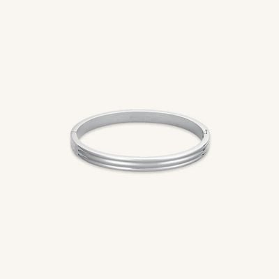 Rosefield Jewellery Ladies Striped Stainless Steel Silver Bangle JBSBS-J1042