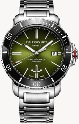 Emile Chouriet Challenger Deep Automatic (42.5mm) Green Sunray Dial / Stainless Steel Bracelet 08.1169.G.6.AW.E8.6