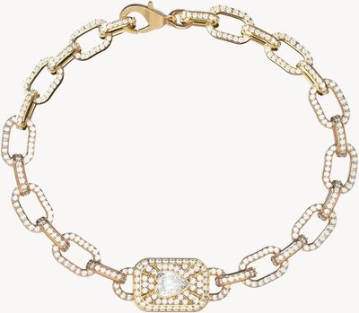 Guess Guess Jewellery Womens Crystals Love Tag Bracelet UBB06350YGL