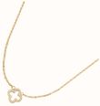 D.LOUISE Pavé Clover Pendant Necklace Stainless Steel SKN-37