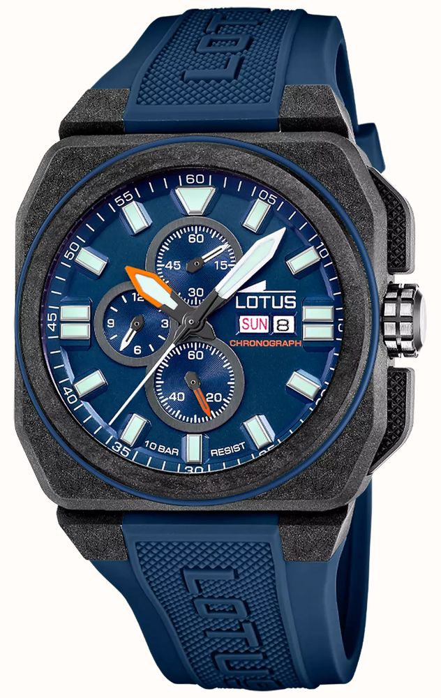 Lotus Orologio Uomo 18311/1 – Quadrante Nero, Cassa In Acciaio, Cinturino In Gomma, 50m Water Resistant