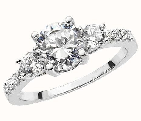 James Moore TH Silver Ladies TH CZ Ring ( O ) G7485/O