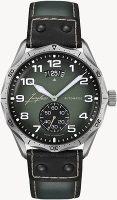 Junghans Meister Pilot Automatic (43.3mm) Green Dial / Black and Green Leather Strap 27/4495.00