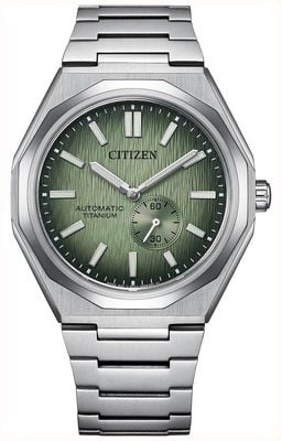 Citizen Zenshin 60 Mechanical Super Titanium™ (40mm) Gradient Green Dial / Super Titanium™ Bracelet NK5020-58X