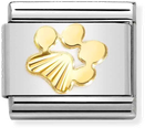 Nomination Classic Paw Print 18ct Gold & Steel Charm 030149/44