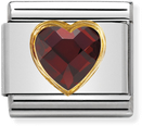 Nomination Classic Heart 18ct Gold & Steel Charm 030610/005