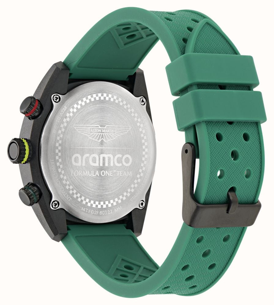Aston Martin Aramco Formula One™ Team DWF Quartz Chronograph (43mm) Yellow Dial / Podium Green Silicone Strap MTFD2F603 - alternate view 3