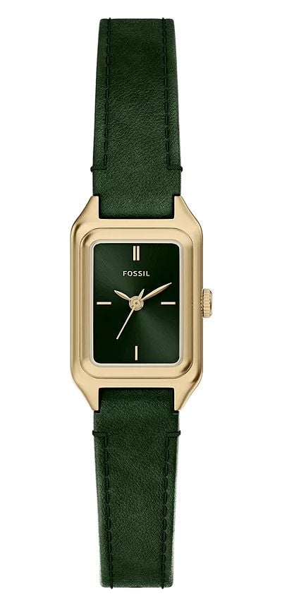 Fossil ES5531 Raquel 18 mm Three-Hand Green Leather Watch