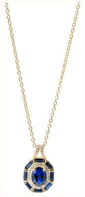 Burren Jewellery Art Deco Style With Cubic Zirconia And Blue Spinel Cluster Pendant. P1589