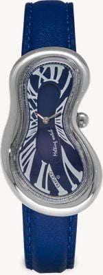 Exaequo Melting Watch Classic SS 316L (28mm) Blue Dial / Blue Flat Leather Strap EX 0001.0004