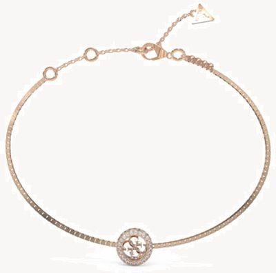 Guess Crystal 4G Charm Bracelet Rose Gold JUBB04163JWRGL