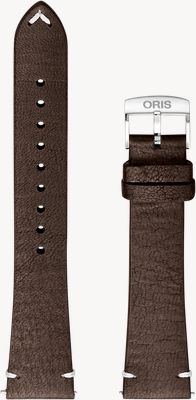 ORIS Brown Leather Strap with Stainless Steel Pin Buckle - 19mm 07 5 19 12