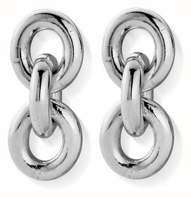ChloBo Anchor Chain 3 Link Sterling Silver Earrings CC-S-ER-7-S1