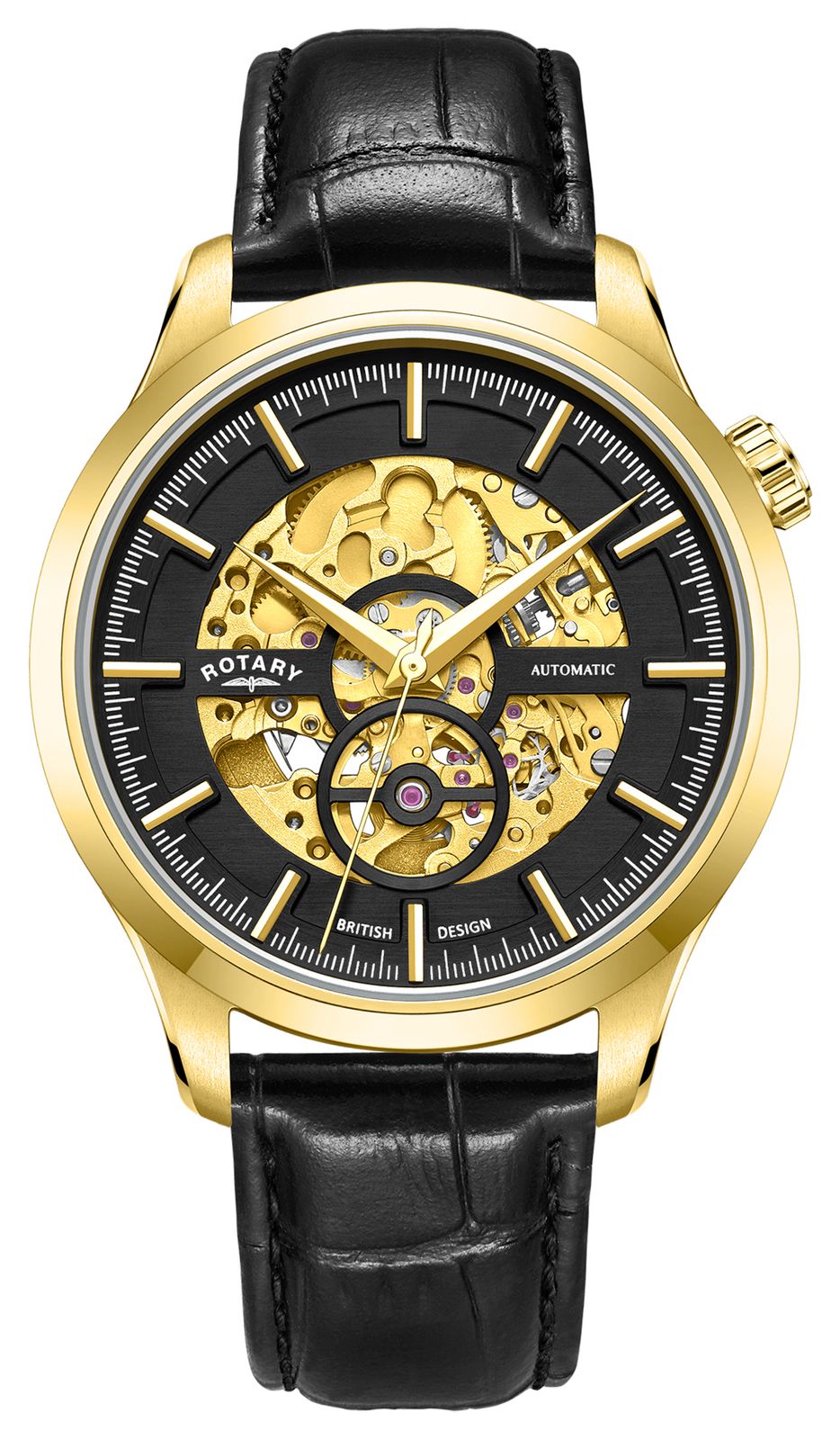 Rotary GS02948/04 Skeleton Automatic (42mm) Black Dial / Watch