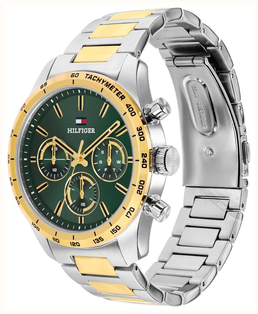 Tommy Hilfiger Hampton Green Dial Two Tone Bracelet Watch 1792279 - alternate view 2