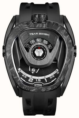 TSAR BOMBA Reactor Series Automatic (44mm) Carbon Black Dial / Black FKM Rubber Strap TB8213A-06