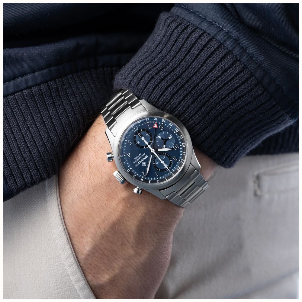 Bremont Altitude Chronograph GMT Automatic (42mm) Brushed Blue Galvanic Metal Dial / Stainless Steel Strap Watch ALT42-CHR-G-SS-BL-B - alternate view 8