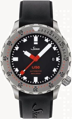Sinn U50 TEGIMENT Black Silicone Strap Watch 1050.030