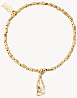 ChloBo Soul Glow Interlocking Heart And Angel Wing Bracelet Gold Plated GBCFR3239