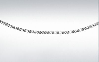 IBB 9ct White Gold 20 Diamond Cut Curb Chain 41cm/16" 5.13.0023
