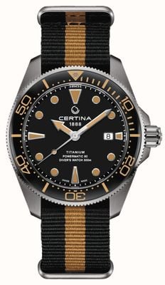 Certina DS Action Diver 43mm Powermatic 80 Titanium Case NATO Strap C0326074805100