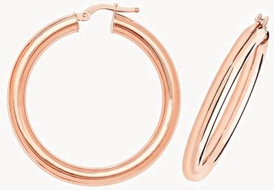 Treasure House 9k Rose Gold Hoop Earrings 30 mm ER1004R-30