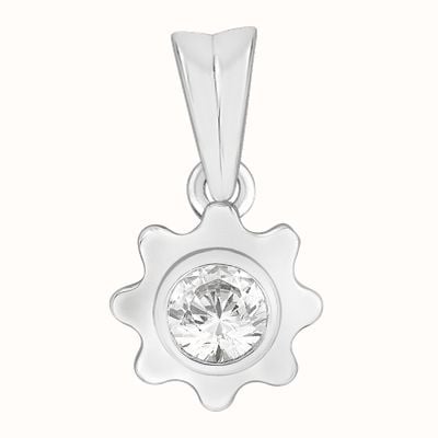 Perfection Crystals Single Stone Rubover Cog Pendant (0.25ct) P3063-SK