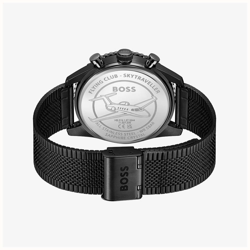BOSS Skytraveller Pro Chronograph Black Mesh Watch 1514348 - alternate view 2