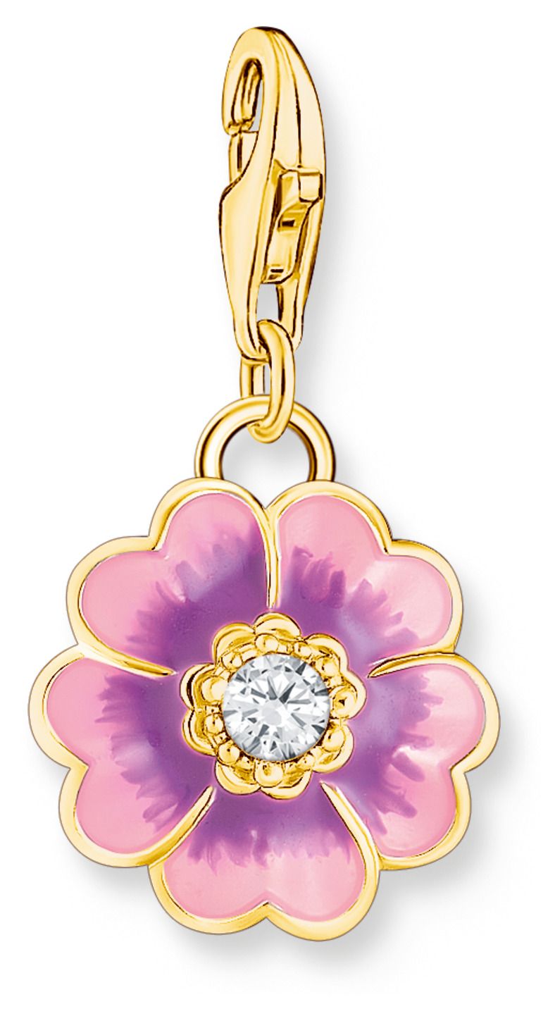Thomas Sabo 2208-565-7 Gold-Plated Charm Pendant With Violet Jewellery