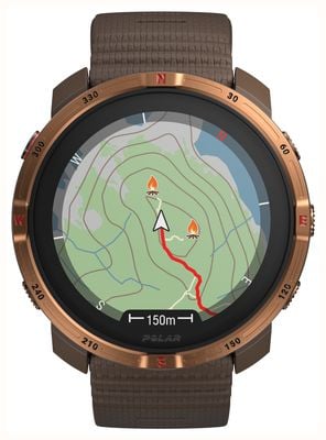 Polar Grit X2 Premium AMOLED GPS Outdoor Multisport Smartwatch - Brown Copper (S-L) 900115135