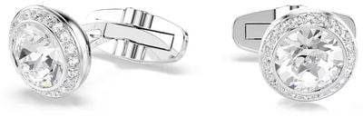 Swarovski Una Angelic cufflinks, Round cut, White, Rhodium plated 5761046
