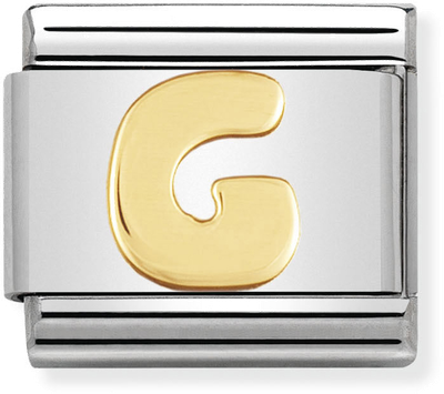 Nomination Classic Letter G 18ct Gold & Steel Charm 030101/07