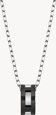Herbelin Cap Camarat Necklace - Black Sandblasted Ceramic And Brushed Stainless Steel - 8mm (One Size) CCC8CNAB