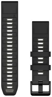 Garmin QuickFit® 22 Watch Strap Only, Black/Pebble Gray Silicone 010-13392-00