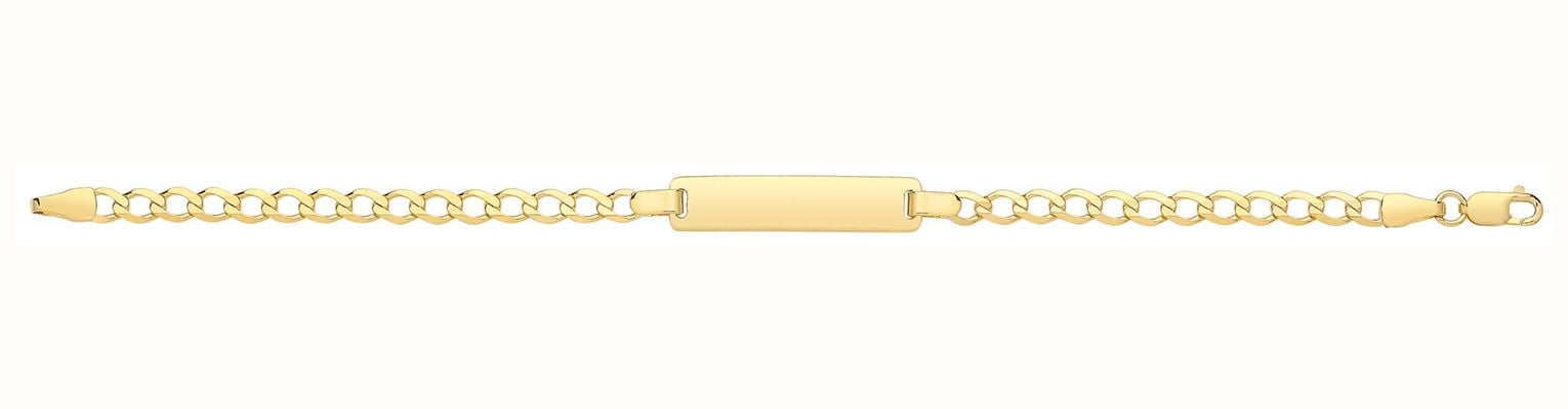 James Moore TH Babies' 9ct Yellow Gold Curb Chain 6 Inch ID Bracelet BR245