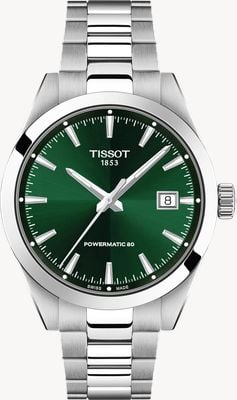 Tissot Gentleman Powermatic 80 (38mm) Green Dial / Stainless Steel Bracelet T1658071109100