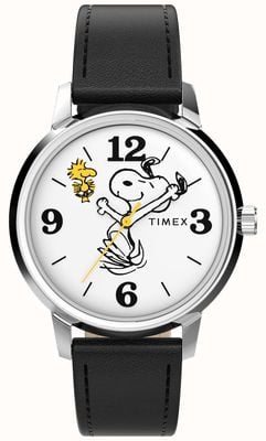 Timex x Peanuts Marlin 75th Anniversary Edition (38mm) White Dial / Leather Strap Watch TW2Y19900