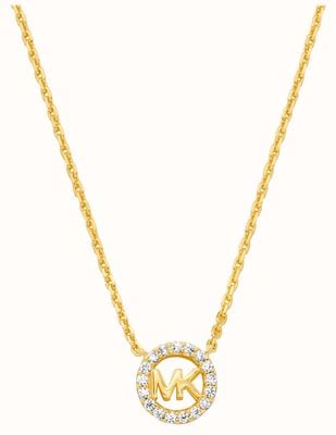 Michael Kors KORS MK Gold-Plated Sterling Silver Cubic Zirconia Pendant Necklace MKC1726CZ710