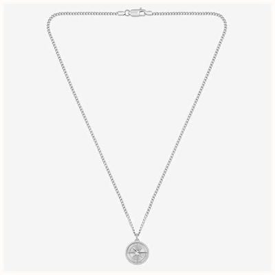 BOSS Jewellery North Silver Tone Compass Pendant Necklace 1580841