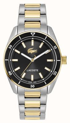 Lacoste BOSTON Three-Hand Quartz (39mm) Black Dial / Two-Tone Stainless Steel Bracelet 2011488