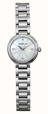 Herbelin Lady H Quartz (22mm) Mother-of-Pearl Dial / Stainless Steel H-Link Bracelet 17312B19