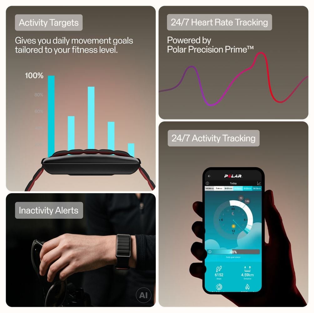 Polar Loop Black Cherry Magnetic Silicone - Screen-Free Wearable Health Band & Fitness Tracker Watch 920121267 - alternate view 7