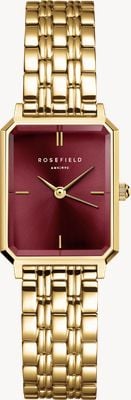 Rosefield Octagon XS (19.5mm) Burgundy Dial / Gold-Plated Stainless Steel Bracelet OBGSG-O83