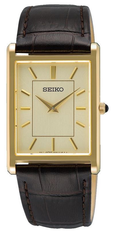 Seiko SWR106P1 Classic Dress (27.2mm) Champagne Dial / Black Watch