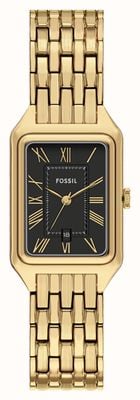 Fossil Raquel (23mm) Black Dial / Gold PVD Stainless Steel Bracelet ES5434