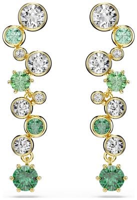 Swarovski Constella Drop Earrings Mixed Cuts, Green, Gold-tone Plated 5732248